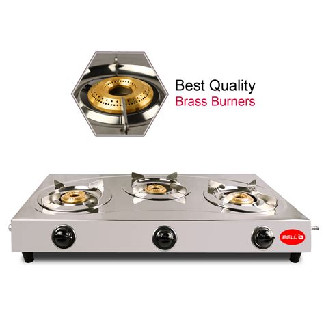 best three burner steel gas stove
